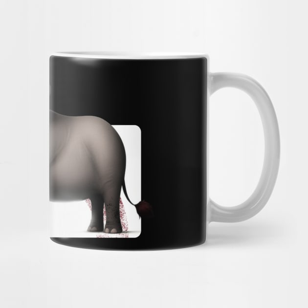 Whimsical Elephant and Black Dog Funny Conversation by Rishirt